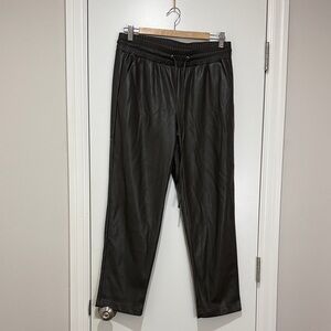 LOFT olive green faux leather pants